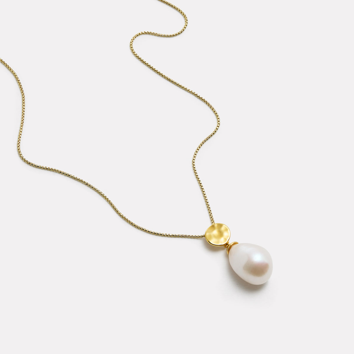 Najo Ocean Drift Yellow Gold Plated Pearl Necklace