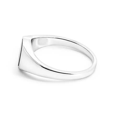 Gents Sterling Silver Rectangular Onyx Signet Ring - alternate view