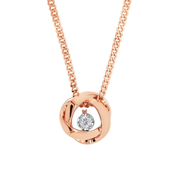 9ct Rose Gold Open Crossover Diamond Pendant - alternate view