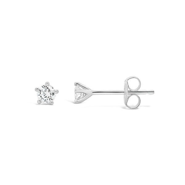 9ct White Gold 5 Claw 0.22ct Diamond Studs - alternate view