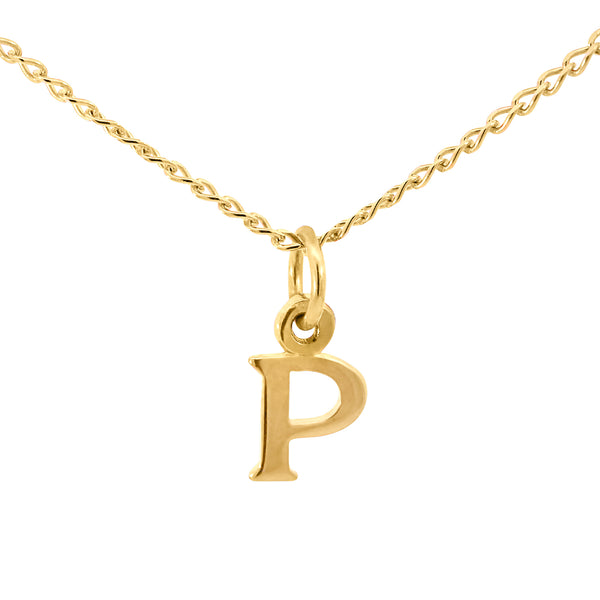 9ct Yellow Gold Block Initial Letter P - alternate view