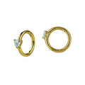 9ct Yellow Gold Huggies With Cubic Zirconia Heart