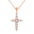9ct Rose Gold Cubic Zirconia Set Cross