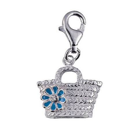 Sterling Silver woven Bag Charm - alternate view