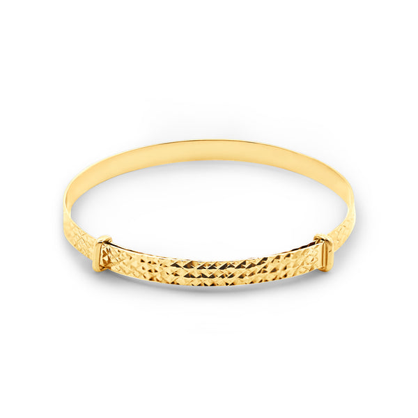 9ct Yellow Gold Diamond Cut Baby Bracelet - alternate view