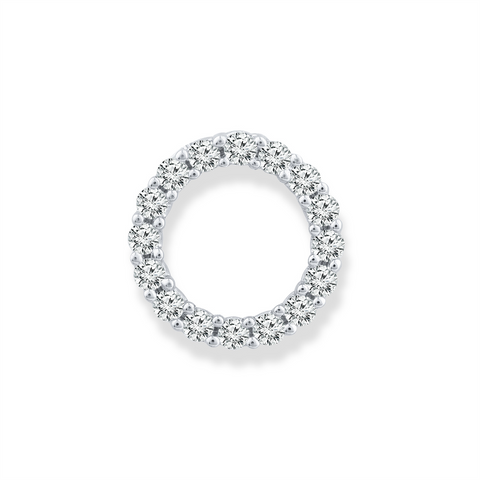9ct White Gold Diamond Set Open Pendant - alternate view