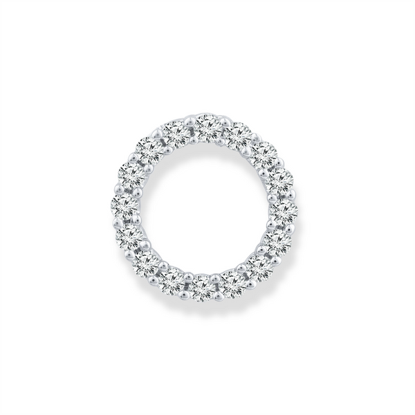 9ct White Gold Diamond Set Open Pendant - alternate view