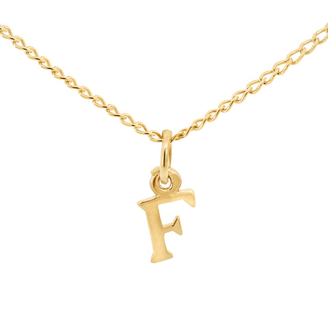 9ct Yellow Gold Block Initial Letter F - alternate view