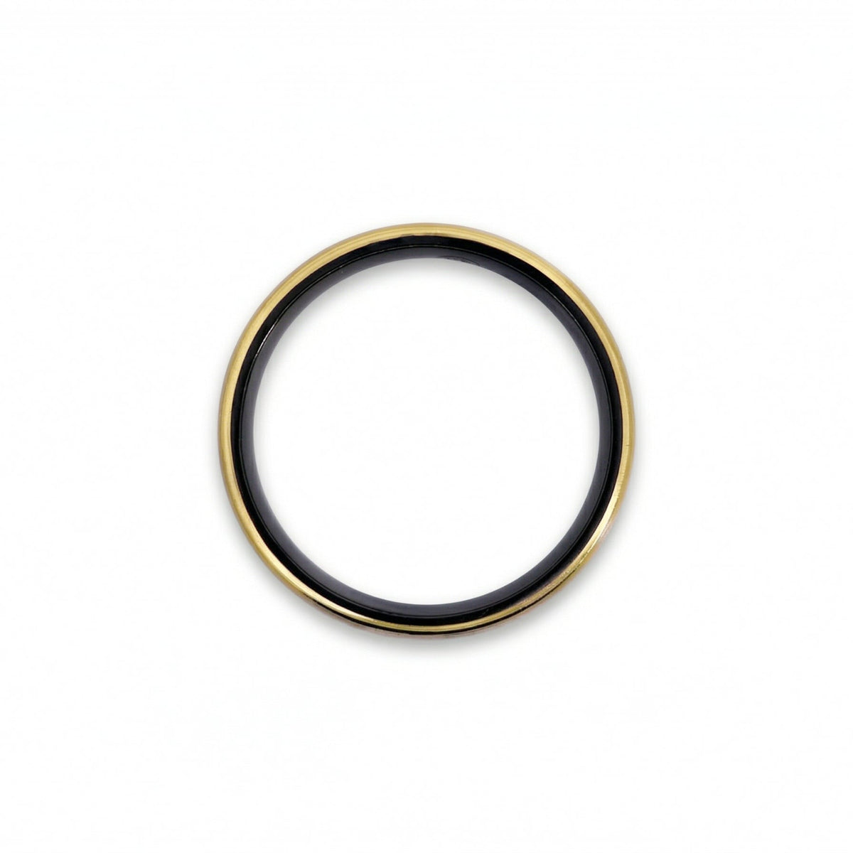 9ct Yellow Gold And Black Zirconium Men's Wedding Ring
