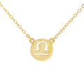 Yellow Gold Plated Libra Zodiac Necklace