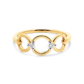 9ct Yellow Gold Trio Circle Diamond Set Ring