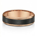 Men's 9ct Rose Gold & Carbon Fibre Wedding Ring