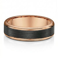Men's 9ct Rose Gold & Carbon Fibre Wedding Ring