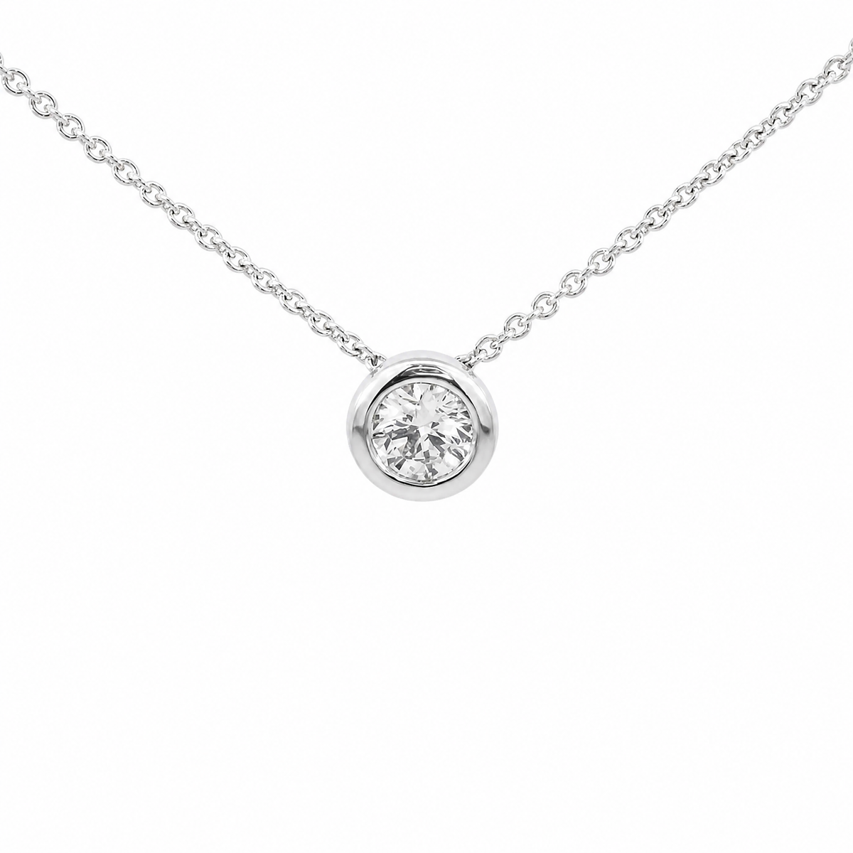 9ct White Gold Diamond Slider Pendant
