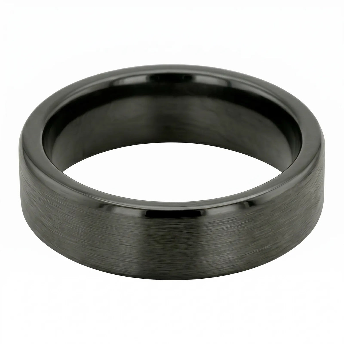 Men's Black Zirconium Wedding Ring
