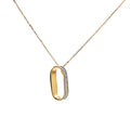 9ct Yellow Gold Oval Diamond Set Pendant