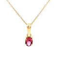 9ct Yellow Gold Oval Pink Tourmaline Pendant