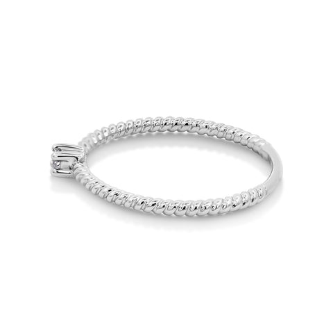 0.10ct Round Natural Diamond Stacker Ring - alternate view