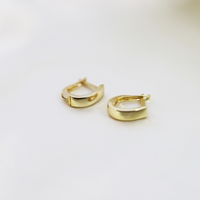 9ct Yellow Gold Silver Bonded Square Huggie Earrings