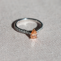 0.77ct Peach Pear Lab Grown Diamond Engagement Ring