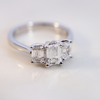The Elody | 2.07ct Emerald Lab Grown Diamond Trilogy Ring