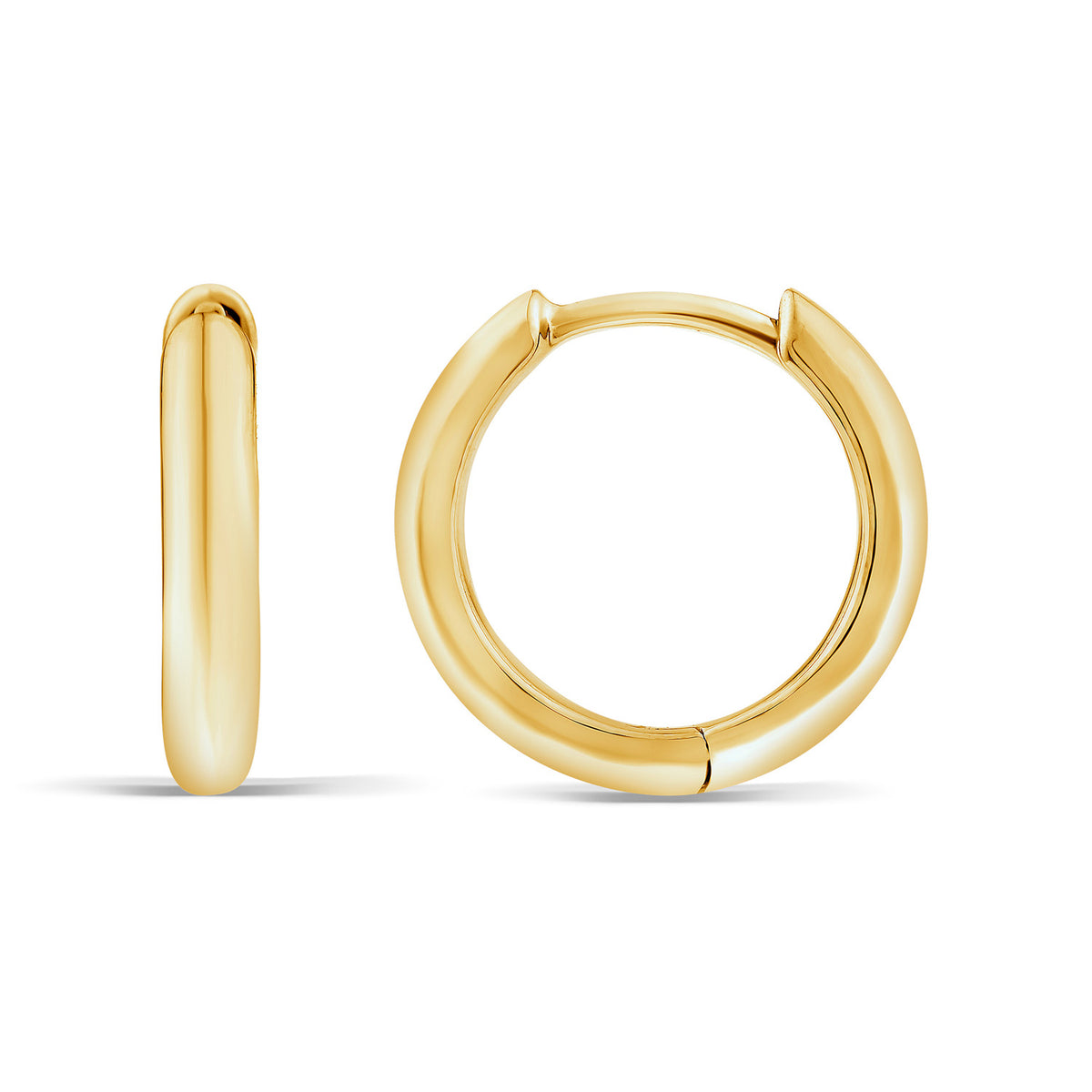 Gold Vermeil 22ct Plain Round Huggie Earrings