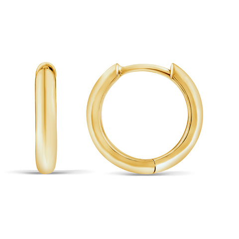 Gold Vermeil 22ct Plain Round Huggie Earrings