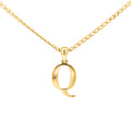 9ct Yellow Gold Diamond Set Block Initial Letter Q