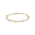 9ct Yellow Gold Multi Four Leaf Clover & Mother Of Pearl Bracelet