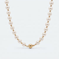 14ct Yellow Gold Bead And Pearl Necklace