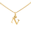 9ct Yellow Gold Block Initial Letter N
