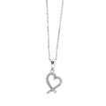 9ct White Gold Cubic Zirconia Heart Pendant