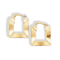 9ct Yellow Gold Square Pillow Cut Hoop Earrrings