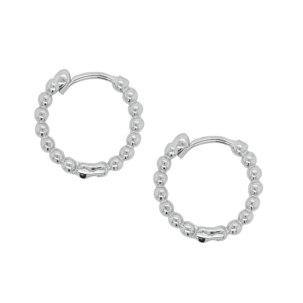 9ct White Gold  Beaded Huggie - alternate view