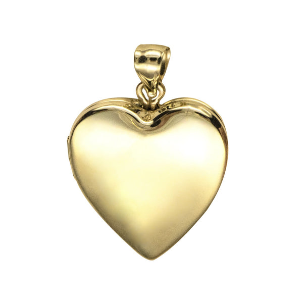 9ct Yellow Gold Plain Memorial Heart Engravable Locket - alternate view