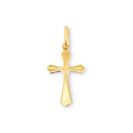 9ct Yellow Gold Polished Diamond Cut Cross Pendant