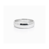 Sterling Silver Solid Half Round Ladies Wedding Ring