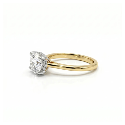 1.05ct Round Lab Grown Diamond Engagement Ring With Hidden Halo - alternate