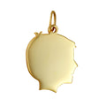 9ct Yellow Gold Engravable Boy Shape Pendant
