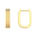 Gold Vermeil 22ct Rectangular Ribbed Huggies