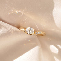 9ct Yellow Gold Oval Lab Grown Diamond East To West Ring
