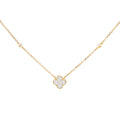 9ct Yellow Gold Lab Grown Diamond Four Leaf Clover Necklace