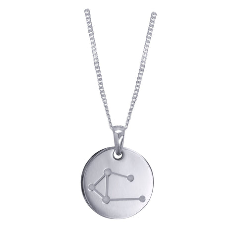 Sterling Silver Libra Constellation And Zodiac Necklace - alternate view