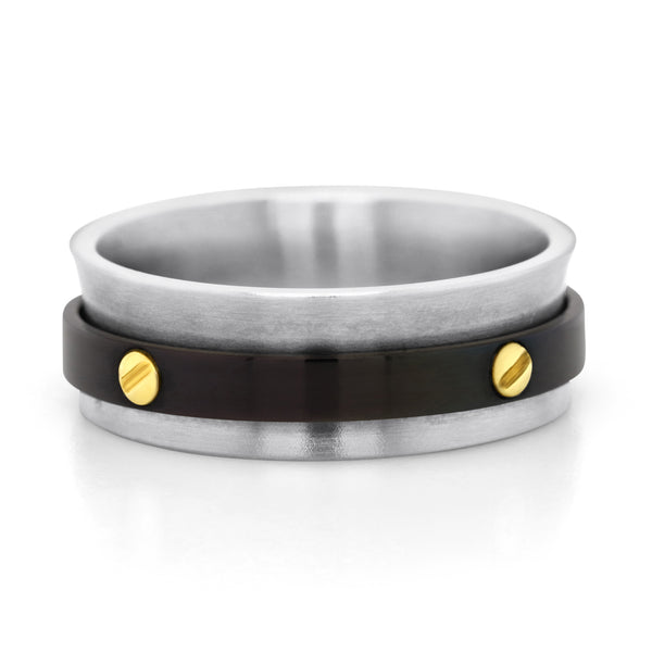 Gents Stainless Steel Spinning Ring - alternate view