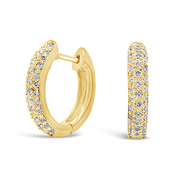9ct Yellow Gold 0.40ct Diamond Set Huggies - alternate view