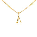 9ct Yellow Gold Diamond Set Block Initial Letter A