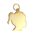 9ct Yellow Gold Engravable Girl Shape Pendant