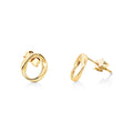 9ct Yellow Gold Silver Filled Oval Stud Earings