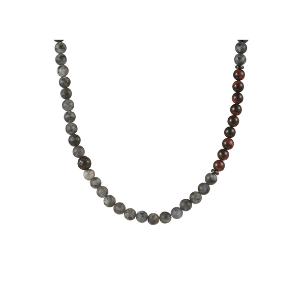 Men's Labradorite,Tiger Eye & Stainless Steel Chain - alternate view