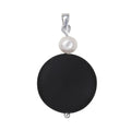 Sterling Silver Freshwater Pearl And Black Onyx Pendant